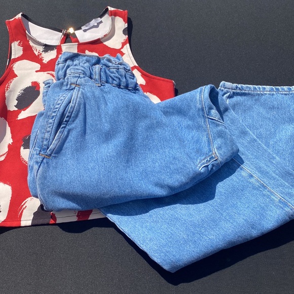 Zara elastic waist hight rise jeans - Picture 2 of 8